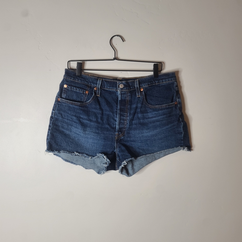 Levi's Womens 501 Dark Denim Cut Off Shorts Size 32
